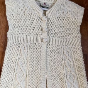 Hand knit Irish sweater, ivory